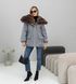 Noir cashmere grey parka with Finnish fox fur in Dark sable
