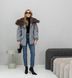 Noir cashmere grey parka with Finnish fox fur in Dark sable