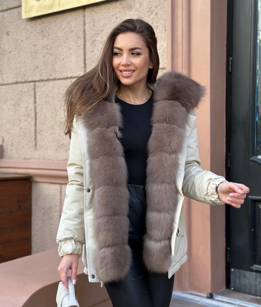 Vanilla parka with Finnish fox fur