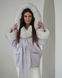 Пончо лавандове з хутром Фінського Песця (зима) SA-PONCHO-FINPES-LAVENDER фото 2