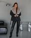 Quilted black jacket Emily with Finnish fox fur
