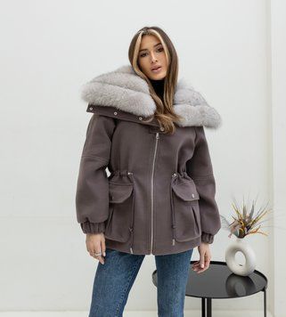 Парка Noir кашемір мокко з хутром Фінського Песця під Світлий Соболь WI-PARKA-NOIR-CASHM-MOCHA-FINNISH-FOX-LIGHT фото
