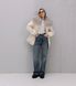 Noir cashmere milk parka with Finnish fox fur in light sable