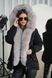 Black parka with Finnish fox fur in light sable