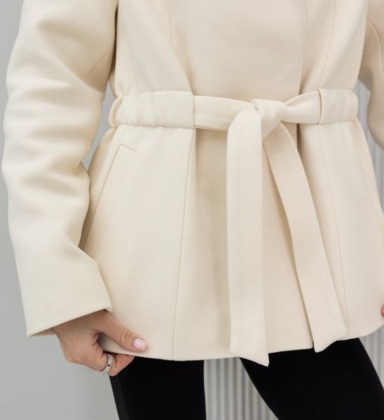 Bella milky cashmere coat with tinted Black Fox fur