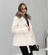 Bella milky cashmere coat with tinted Black Fox fur