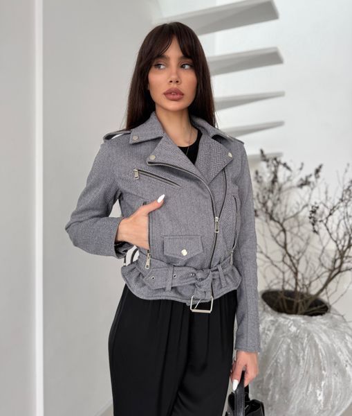 Leather jacket Cashmere Grey