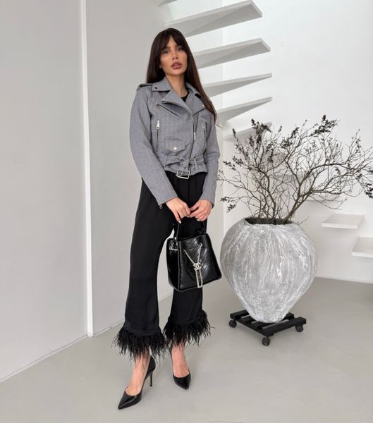 Leather jacket Cashmere Grey