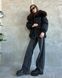 Noir black parka with Finnish fox fur in Dark sable