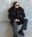 Noir black parka with Finnish fox fur in Dark sable