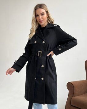 Тренч Коттон довгий Чорний SA-TRENCH-COTTON-BLACK-XS/S фото