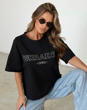 Ukraine Swarovski T-shirt Black