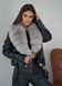 Leather jacket Reptile Black Jacket with Fox fur in the style of Light Sable
