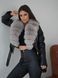Leather jacket Reptile Black Jacket with Fox fur in the style of Light Sable