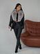 Leather jacket Reptile Black Jacket with Fox fur in the style of Light Sable