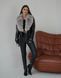 Leather jacket Reptile Black Jacket with Fox fur in the style of Light Sable