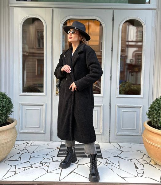 Шуба тедді Maxi Чорна SA-TEDDI-MAXI-BLACK-XS/S фото