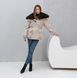 Noir cashmere biege parka with Finnish fox fur in Dark sable