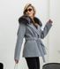Пальто кашемір Bella сіре з хутром Чорнобурки SA-BELLA-GREY-BLACK-FOX фото 3