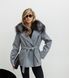 Пальто кашемір Bella сіре з хутром Чорнобурки SA-BELLA-GREY-BLACK-FOX фото 1